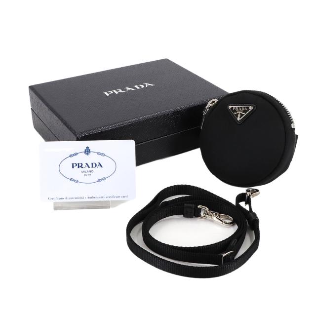 新品同様 プラダ バッグ ラウンド ショルダー ポーチ ナイロン ブラック 1TT129 シルバー 金具 Pouch 90309919 【中古】ブランド_1