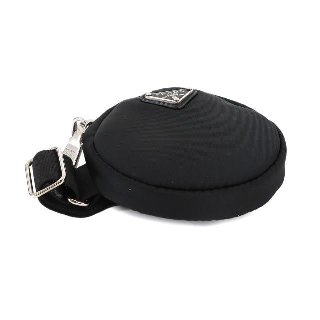 新品同様 プラダ バッグ ラウンド ショルダー ポーチ ナイロン ブラック 1TT129 シルバー 金具 Pouch 90309919 【中古】ブランド_3