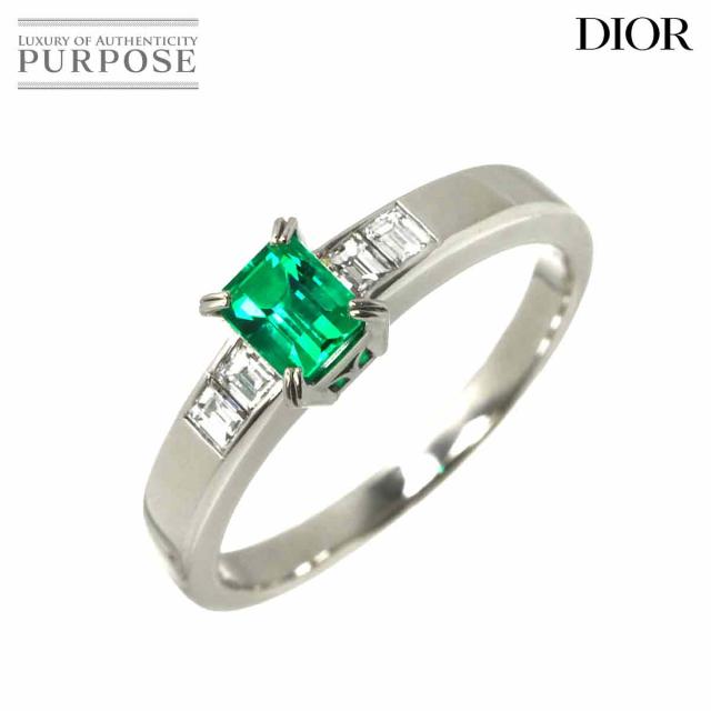 クリスチャン ディオール Dior 15号 リング エメラルド 0.48ct ダイヤ 0.20ct 指輪【ソーティング付き】レディース 90310370 【中古】BJ