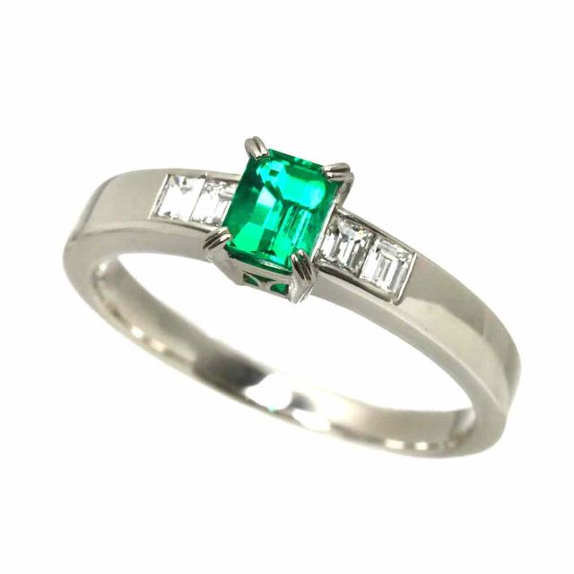 クリスチャン ディオール Dior 15号 リング エメラルド 0.48ct ダイヤ 0.20ct 指輪【ソーティング付き】レディース 90310370 【中古】BJ_4