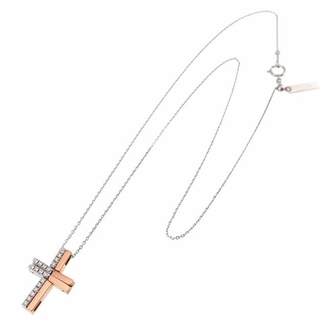 タサキ TASAKI ダイヤ 0.14ct ネックレス 45cm K18 WG PG ホワイト ピンクゴールド 750 田崎真珠 レディース 90310404 【中古】BJ_1