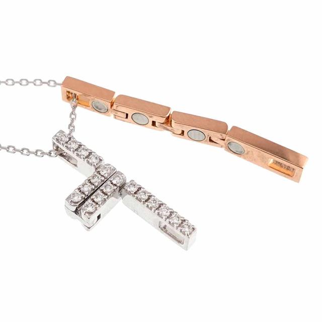 タサキ TASAKI ダイヤ 0.14ct ネックレス 45cm K18 WG PG ホワイト ピンクゴールド 750 田崎真珠 レディース 90310404 【中古】BJ_3
