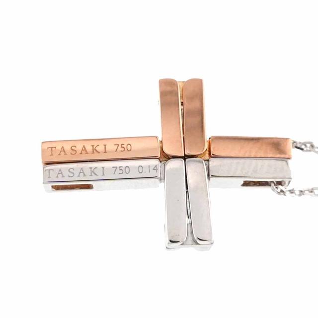 タサキ TASAKI ダイヤ 0.14ct ネックレス 45cm K18 WG PG ホワイト ピンクゴールド 750 田崎真珠 レディース 90310404 【中古】BJ_4