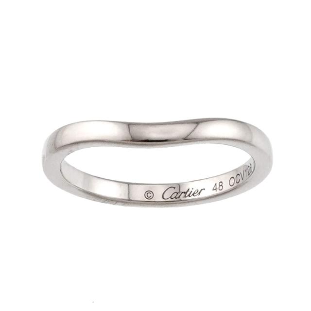 カルティエ Cartier バレリーナ カーブ #48 リング 幅2.1mm Pt プラチナ 指輪【証明書付き】レディース 90310429 【中古】BJ_1