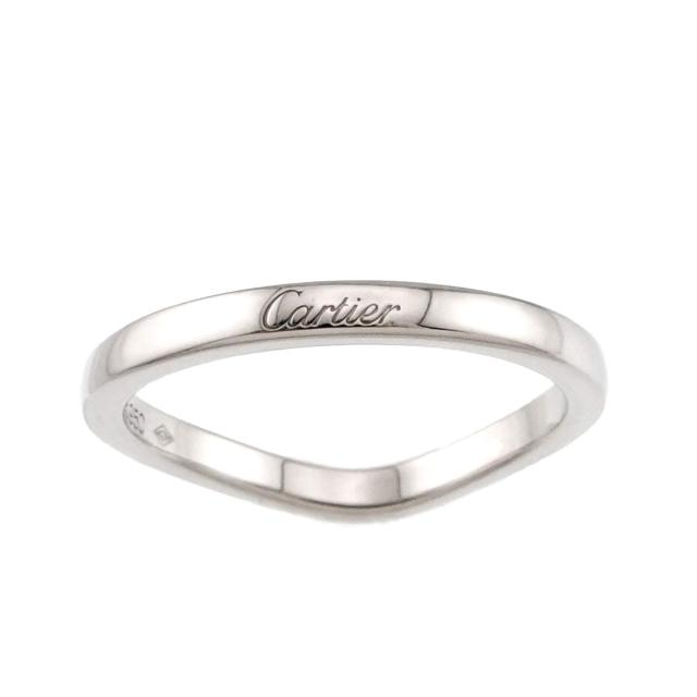 カルティエ Cartier バレリーナ カーブ #48 リング 幅2.1mm Pt プラチナ 指輪【証明書付き】レディース 90310429 【中古】BJ_3