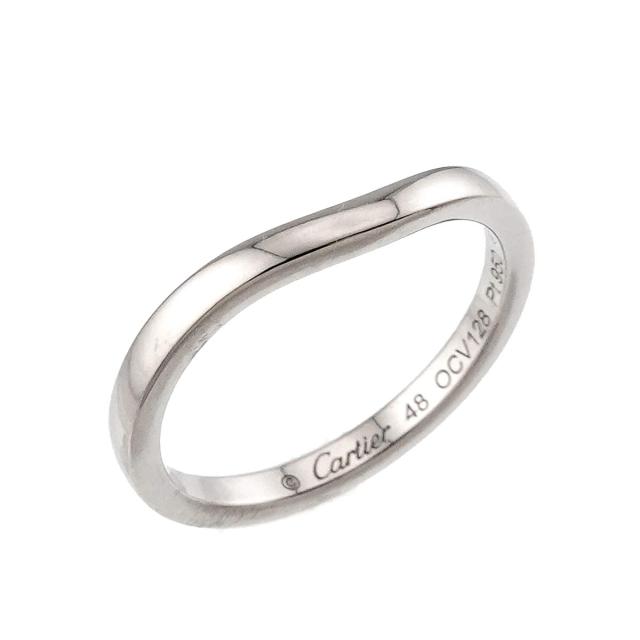 カルティエ Cartier バレリーナ カーブ #48 リング 幅2.1mm Pt プラチナ 指輪【証明書付き】レディース 90310429 【中古】BJ_4