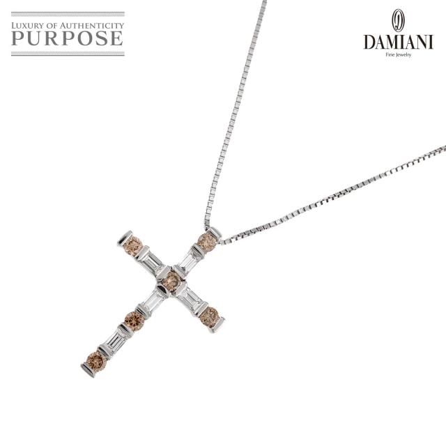 ダミアーニ DAMIANI ルミエール クロス ダイヤ ネックレス 43cm K18 WG ホワイトゴールド 750 レディース 90310468 【中古】BJ