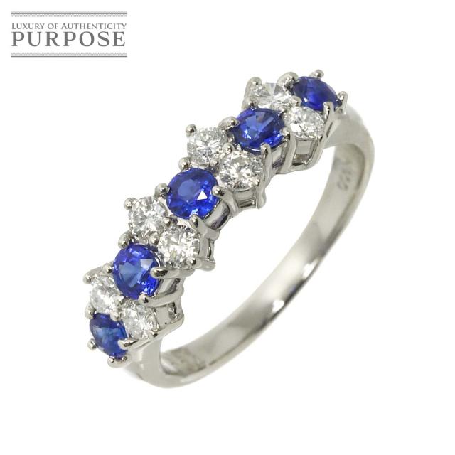 リング 8号 サファイヤ 0.58ct ダイヤ 0.34ct Pt プラチナ 指輪 レディース 90310649 【中古】NJ