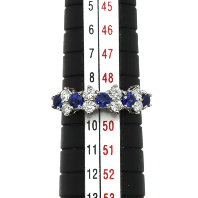 リング 8号 サファイヤ 0.58ct ダイヤ 0.34ct Pt プラチナ 指輪 レディース 90310649 【中古】NJ_6