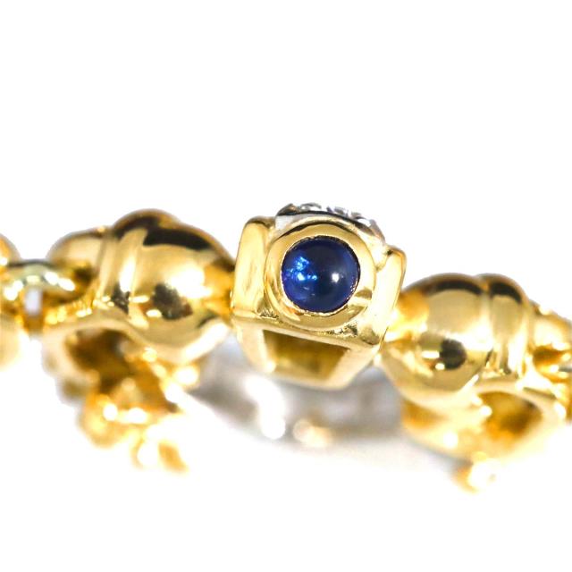 石川暢子 Ishikawa Nobuko ダイヤ 0.38ct サファイヤ 0.05ct オニキス ネックレス 40cm K18 YG 750 Pt レディース 90310691 【中古】BJ_6