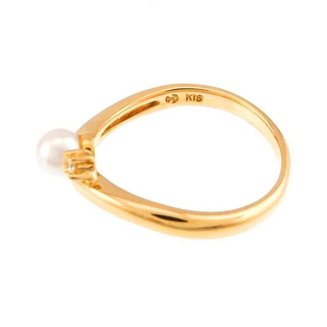 タサキ TASAKI 10号 リング アコヤ真珠 4.0mm ダイヤ 0.01ct K18 YG 750 パール 指輪 レディース 90310715 【中古】BJ_2