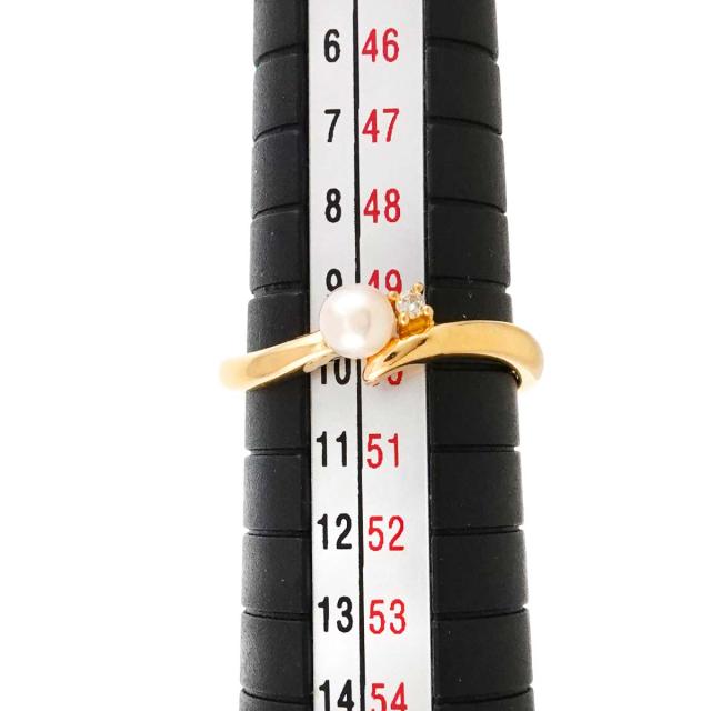タサキ TASAKI 10号 リング アコヤ真珠 4.0mm ダイヤ 0.01ct K18 YG 750 パール 指輪 レディース 90310715 【中古】BJ_5