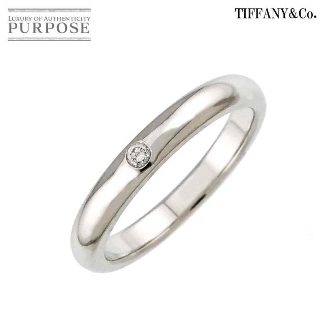 ティファニー TIFFANY&amp;Co. スタッキング バンド 10号 リング ダイヤ 1P Pt プラチナ 指輪 レディース 90310737 【中古】BJ