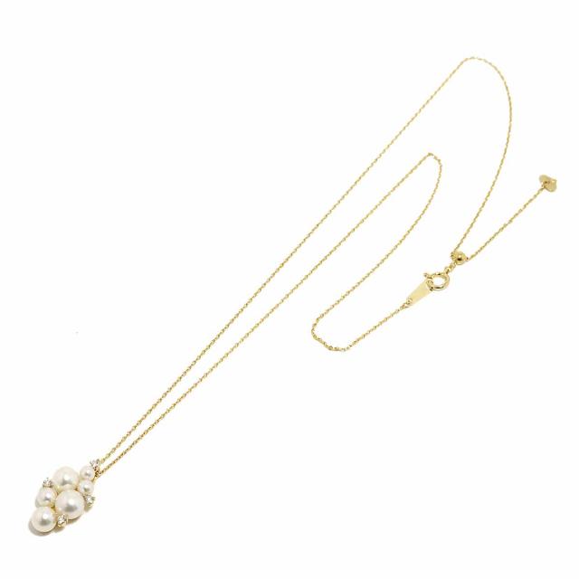 アコヤ真珠 5.8-3.0mm ダイヤ 0.07ct K18 YG ネックレス 45cm イエローゴールド 750 パール レディース 90310928 【中古】NJ_1