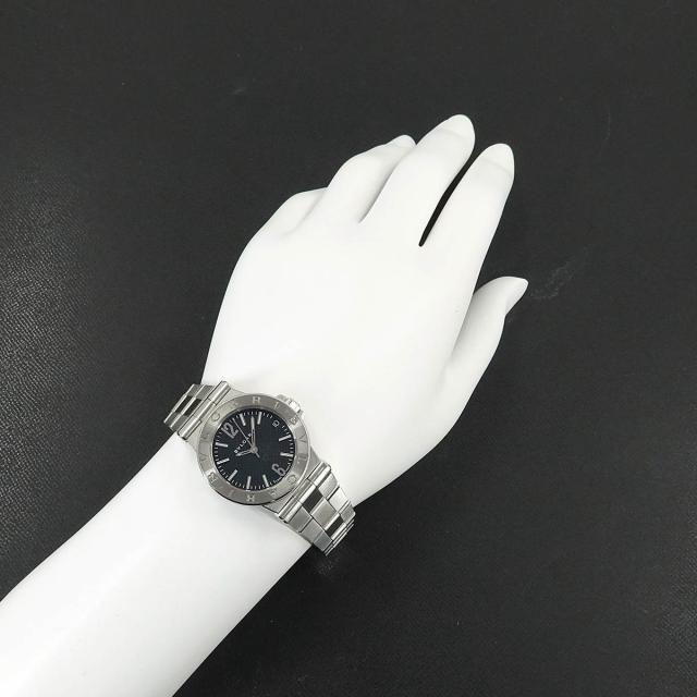 ブルガリ ディアゴノ DG29S レディース 腕時計 デイト ブラック クォーツ ウォッチ 90311068 【中古】時計
