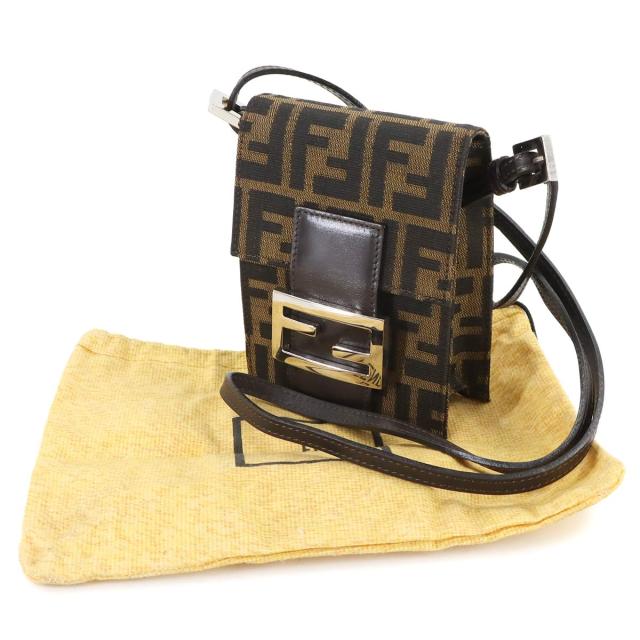 新品同様 フェンディ バッグ ズッカ ショルダー バッグ キャンバス レザー ブラウン レディース 90311195 【中古】ブランド_1