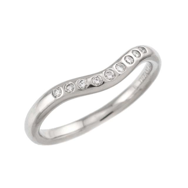 ティファニー TIFFANY&Co. カーブド バンド 8号 リング ダイヤ Pt プラチナ 指輪 レディース 90311335 【中古】BJ_4