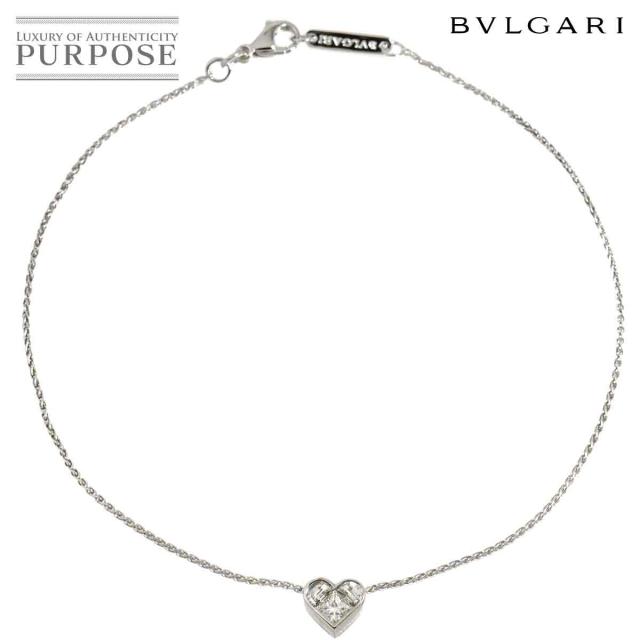 ブルガリ BVLGARI クオーレ ハート ダイヤ アンクレット ブレスレット 24cm K18 WG 750 レディース 90311353 【中古】BJ