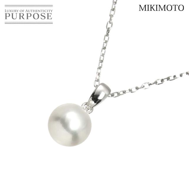 ミキモト MIKIMOTO アコヤ真珠 8.4mm ネックレス 40cm K18 WG ホワイトゴールド 750 パール レディース 90311775 【中古】BJ