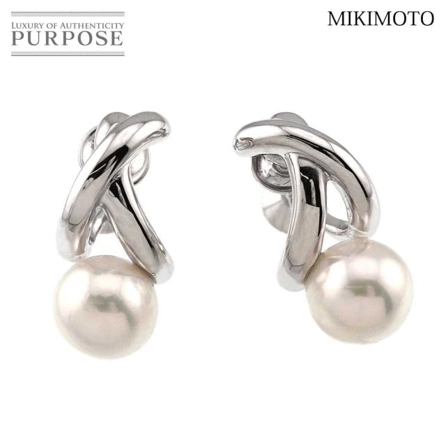 ミキモト MIKIMOTO アコヤ真珠 7.1mm イヤリング K18 WG ホワイトゴールド 750 レディース 90311777 【中古】BJ