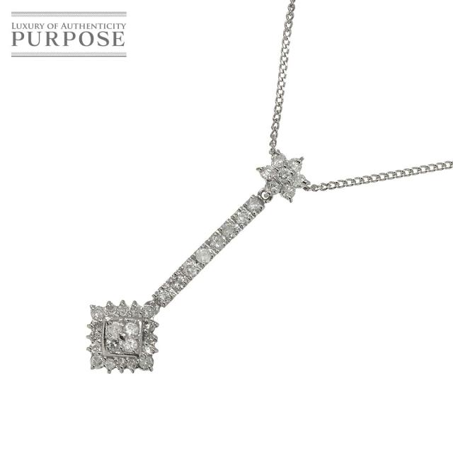 ダイヤ 0.50ct ネックレス 40.5cm Pt プラチナ レディース 90312186 【中古】NJ