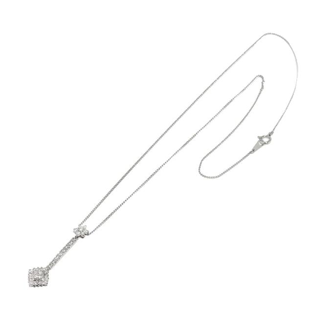 ダイヤ 0.50ct ネックレス 40.5cm Pt プラチナ レディース 90312186 【中古】NJ_1