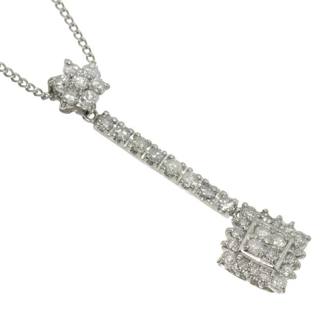 ダイヤ 0.50ct ネックレス 40.5cm Pt プラチナ レディース 90312186 【中古】NJ_2