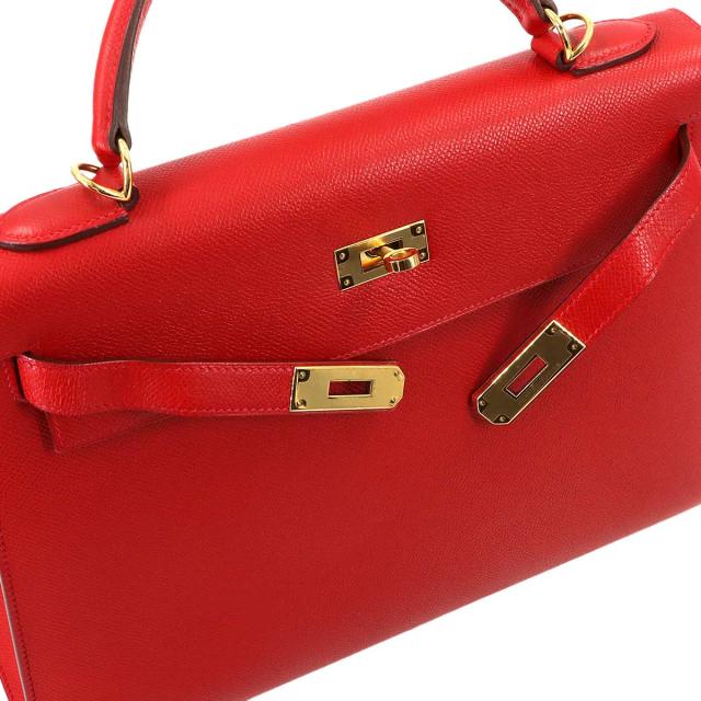 新品同様 エルメス バッグ ケリー 32 エプソン ルージュカザック 2way ハンド ショルダー バッグ レディース 90312341 【中古】ブランド