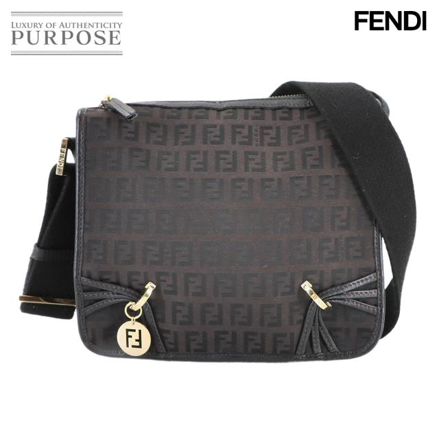 FENDI ズッキーノ FFロゴ キャンバス クロスボディ ショルダーバッグ