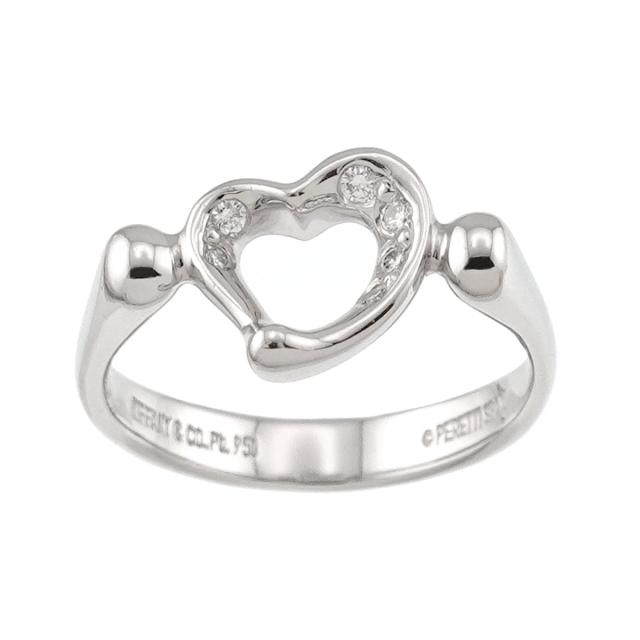 ティファニー TIFFANY&Co. オープンハート 11号 リング ダイヤ Pt プラチナ 指輪 レディース 90312750 【中古】BJ_1