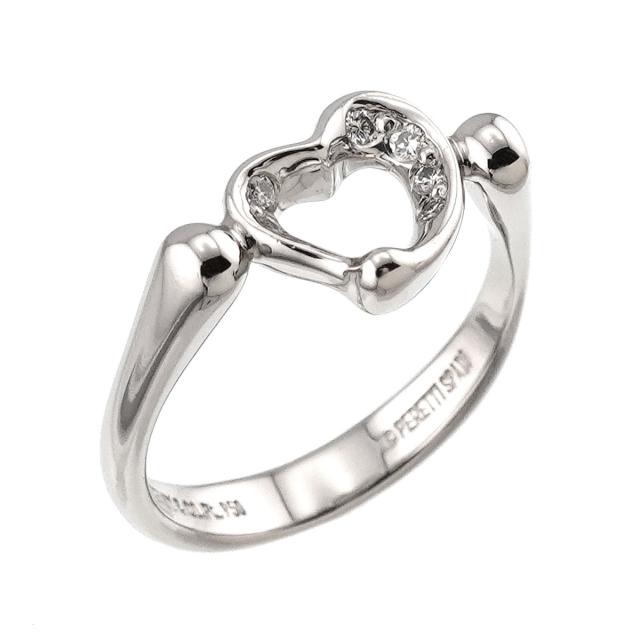 ティファニー TIFFANY&Co. オープンハート 11号 リング ダイヤ Pt プラチナ 指輪 レディース 90312750 【中古】BJ_4