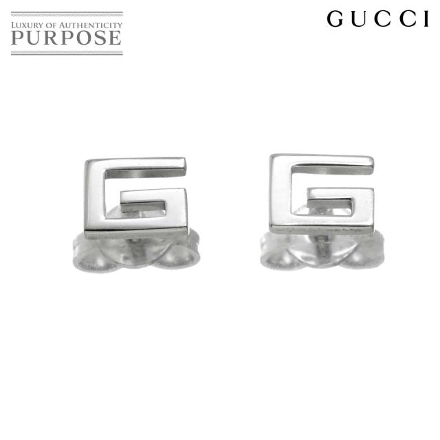 グッチ GUCCI G ロゴ ピアス K18 WG ホワイトゴールド 750 レディース 90312766 【中古】BJ