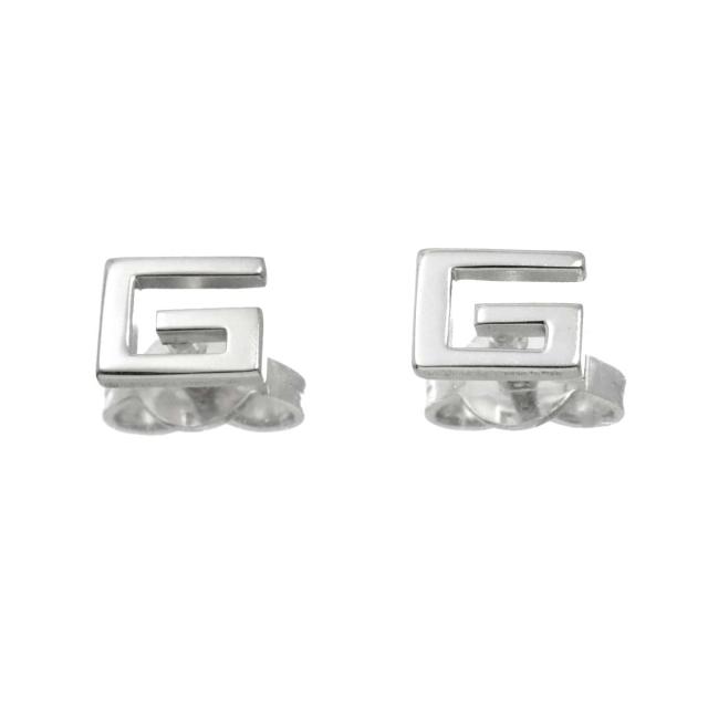 グッチ GUCCI G ロゴ ピアス K18 WG ホワイトゴールド 750 レディース 90312766 【中古】BJ_1