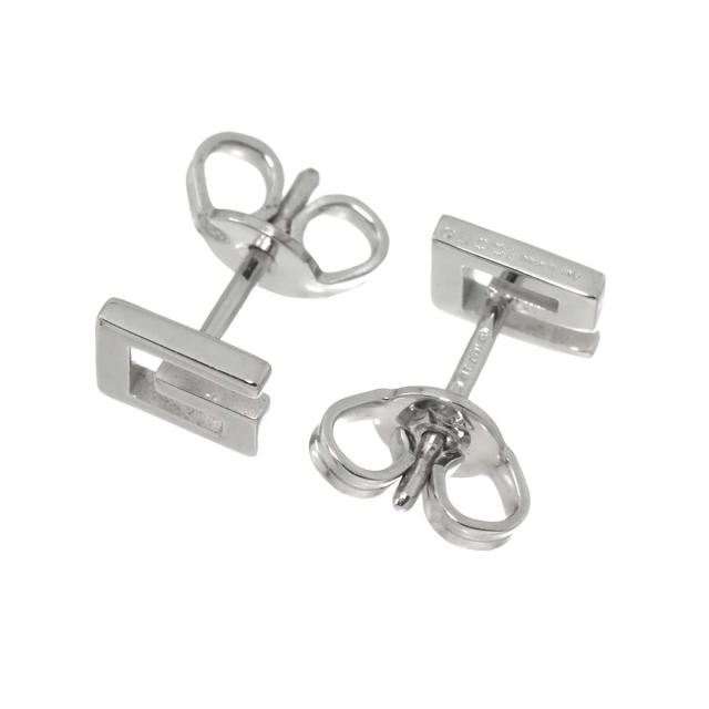 グッチ GUCCI G ロゴ ピアス K18 WG ホワイトゴールド 750 レディース 90312766 【中古】BJ_2