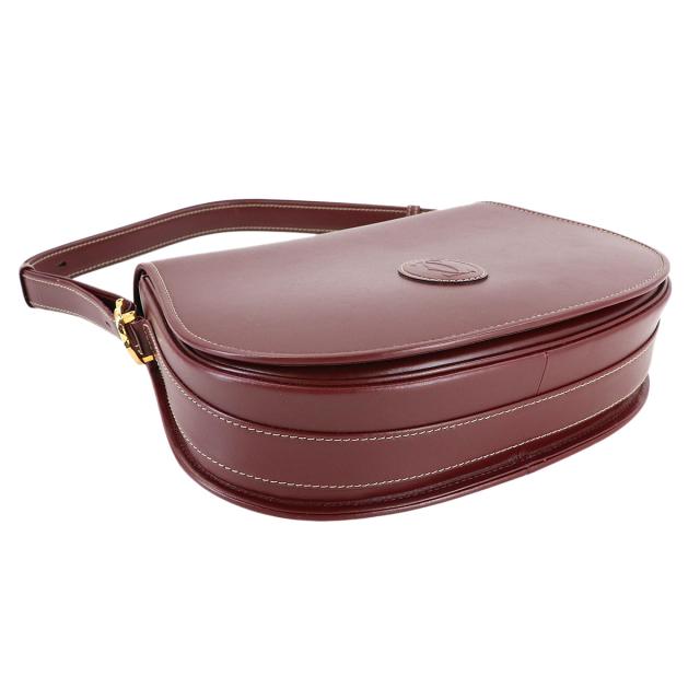 美品 カルティエ バッグ マストライン ショルダー バッグ レザー ボルドー ゴールド 金具 レディース 90313231 【中古】ブランド_3