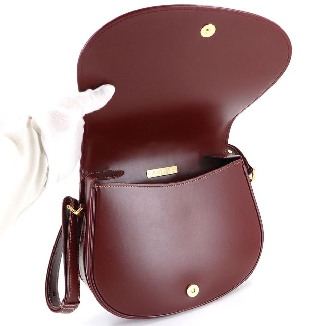 美品 カルティエ バッグ マストライン ショルダー バッグ レザー ボルドー ゴールド 金具 レディース 90313231 【中古】ブランド_5