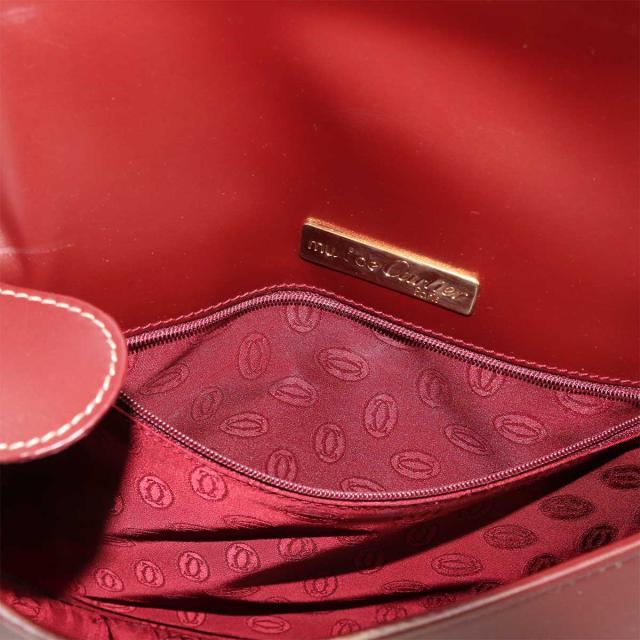 美品 カルティエ バッグ マストライン ショルダー バッグ レザー ボルドー ゴールド 金具 レディース 90313231 【中古】ブランド_7