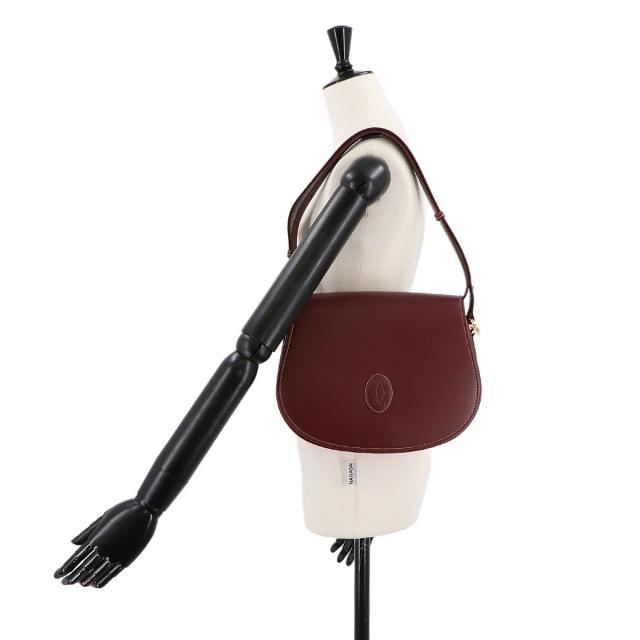 美品 カルティエ バッグ マストライン ショルダー バッグ レザー 