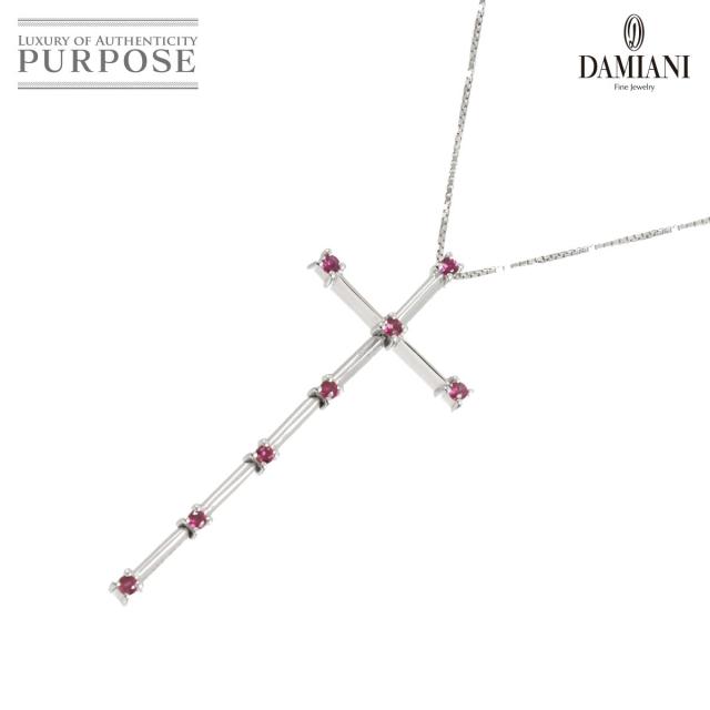 ダミアーニ DAMIANI フラメンティ クロス ルビー ダイヤ ネックレス K18 WG ホワイトゴールド 750 レディース 90313378 【中古】BJ