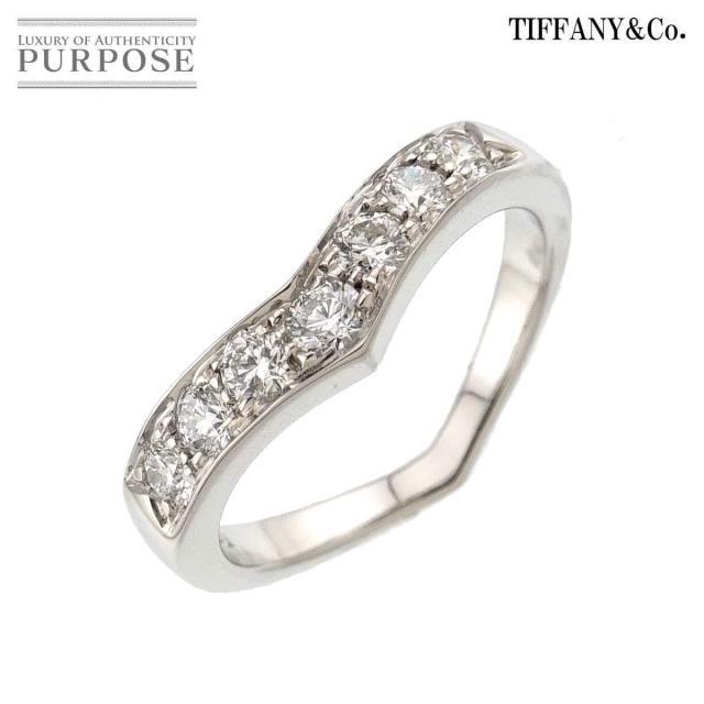 ティファニー TIFFANY&Co. V バンド 8号 リング ダイヤ Pt プラチナ 