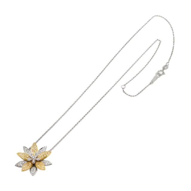 ダイヤ 0.45ct ネックレス 42cm K18 WG YG ホワイト イエローゴールド 750 レディース 90313627 【中古】NJ_1