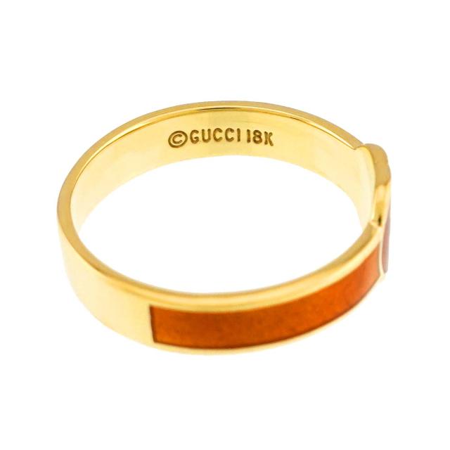 グッチ GUCCI インターロッキング リング 12.5号 エナメル K18 YG イエローゴールド 750 指輪 レディース 90313645 【中古】BJ_2