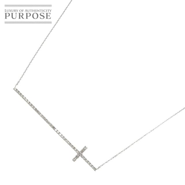 ダイヤ 0.50ct ネックレス 46cm K18 WG ホワイトゴールド 750 レディース 90313653 【中古】NJ 70,400円