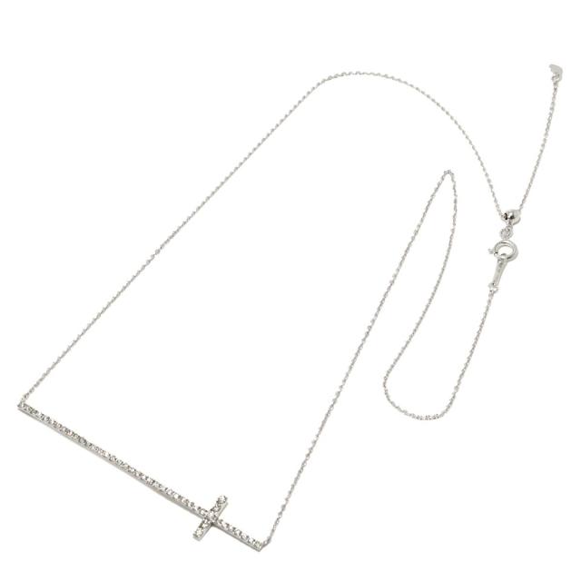 ダイヤ 0.50ct ネックレス 46cm K18 WG ホワイトゴールド 750 