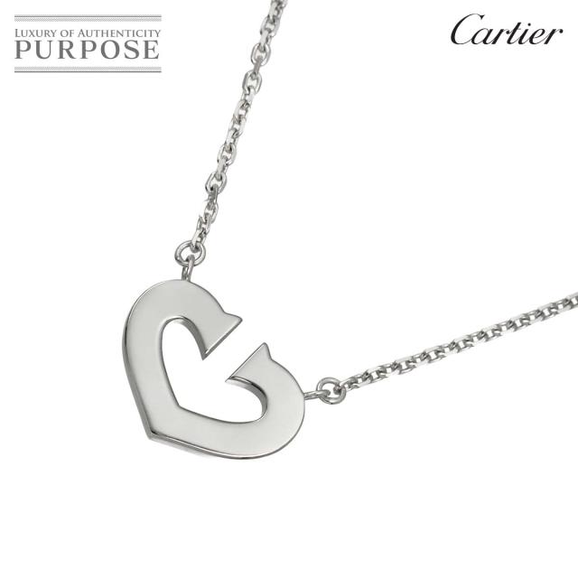 カルティエ Cartier Cハート ネックレス 40cm K18 WG ホワイトゴールド 750 レディース 90313694 【中古】BJ