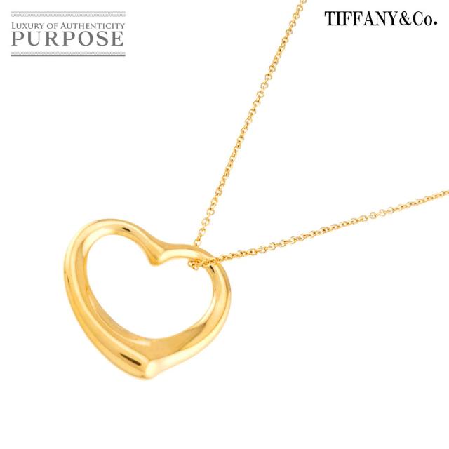 ティファニー TIFFANY&Co. オープンハート 幅22mm ネックレス 40cm K18 YG イエローゴールド 750 レディース 90313759 【中古】BJ