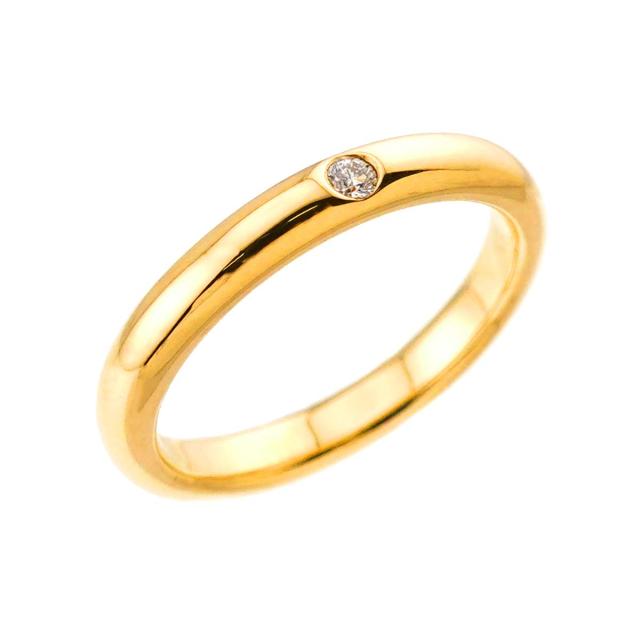 ティファニー TIFFANY&CO. スタッキング バンド 8号 リング ダイヤ 1P K18 YG イエローゴールド 750 レディース 90313765 【中古】BJ_3