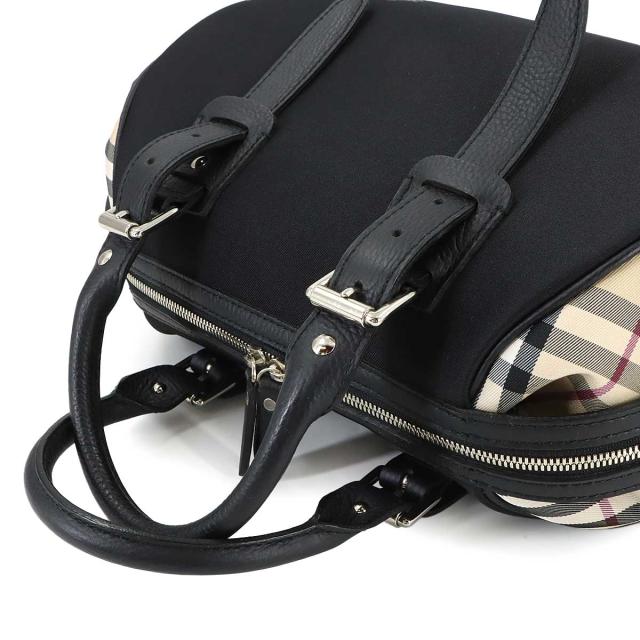 未使用 展示品 バーバリー バッグ ノバチェック ボストン ハンド バッグ キャンバス ブラック レディース 90314137 【中古】ブランド