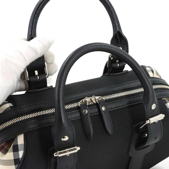 未使用 展示品 バーバリー バッグ ノバチェック ボストン ハンド バッグ キャンバス ブラック レディース 90314137 【中古】ブランド