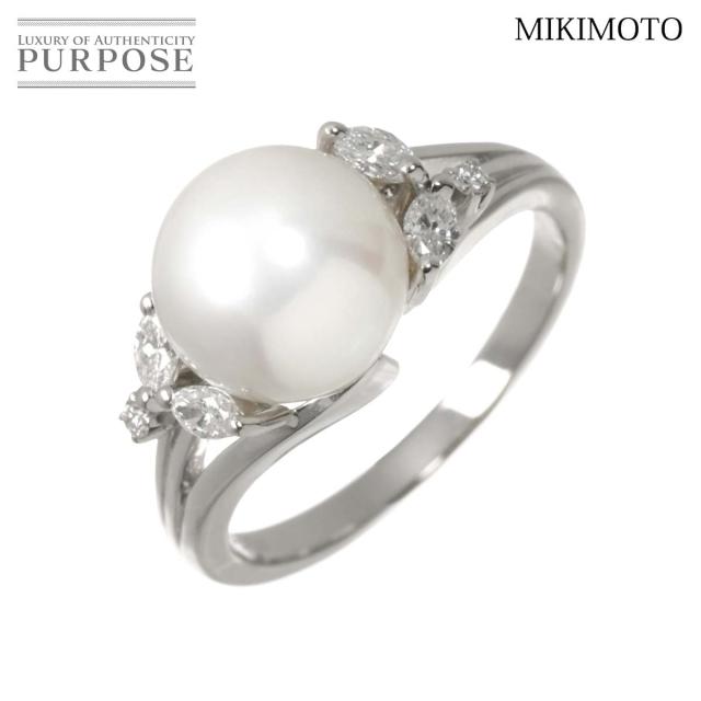 ミキモト MIKIMOTO 12号 リング アコヤ真珠 9.0mm ダイヤ Pt プラチナ パール 指輪 レディース 90314618 【中古】BJ 76,450円